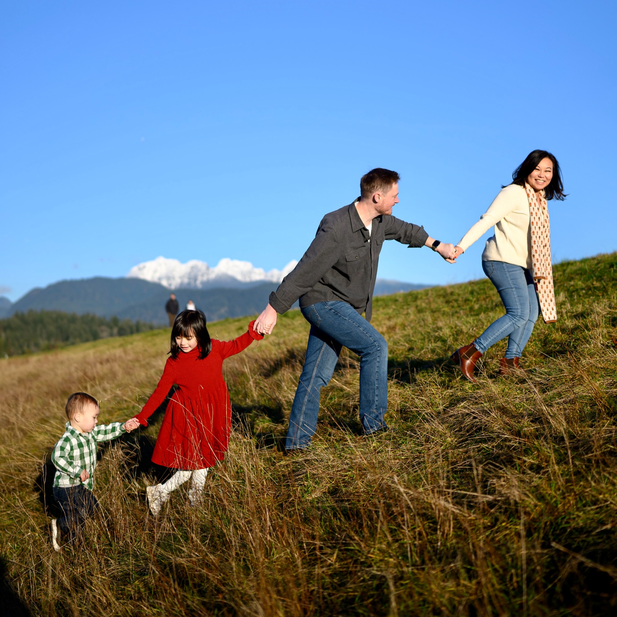 The Pleasants family together outdoors